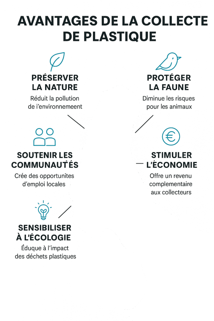 Benefits of plastic collection illustrated.