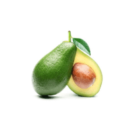 Whole avocado and one cut in half