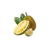 Whole and cut papaya on a white background.