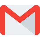 Gmail logo, red and white envelope.