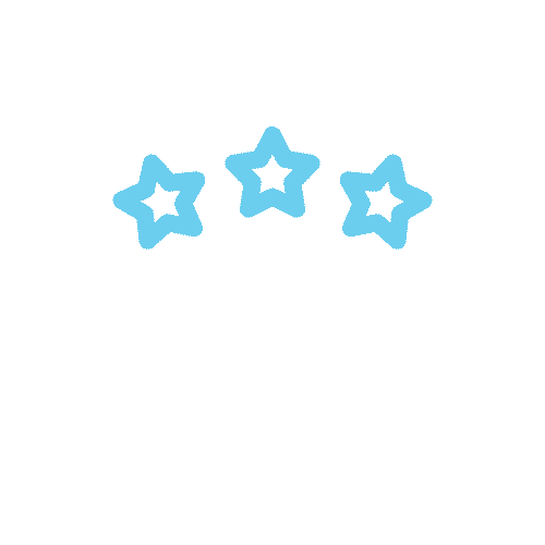 People under blue stars icon, collective success.