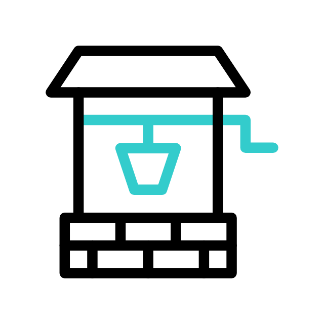 Well icon with bucket.